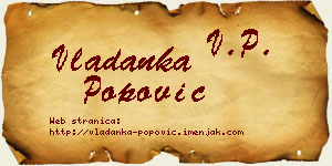 Vladanka Popović vizit kartica